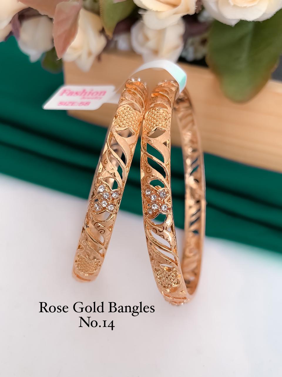 Rose Gold Fancy Designer Bangles 3 Wholesale Market In Surat
